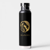 Gold Lion-Logo met enige naam Waterfles (Links)