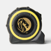 Gold Lion Logo met uw Monogram Initialen Rolmaat (Voorkant)