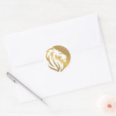 Gold Lion Logo Simple Ronde Sticker (Envelop)