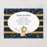 Gold Lion Navy Blue Baby shower Boeken voor Baby