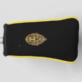 GOLD LION ON BLACK ACHTERGROND GOLFHEADCOVER (Voorkant)