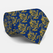 Gold Lion op Navy Blue Stropdas (Opgerold)