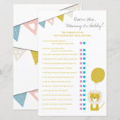 Gold Lion raad wie mama/papa Baby shower speelde (Voorkant / Achterkant)