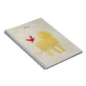 Gold Lion Silhouette persoonlijke laptop Notitieboek (Rechterzijde)