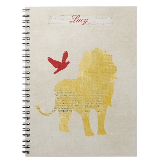 Gold Lion Silhouette persoonlijke laptop Notitieboek (Voorkant)
