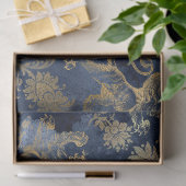 Gold Lions en Flowers op Paarse ontkoppeling Tissuepapier (Geschenk)