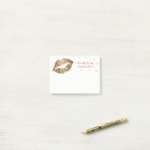Gold Lip print persoonlijk, Small Post IT Note Pad (Op bureau)