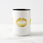 Gold Lips #2 Tweekleurige Koffiemok (Center)