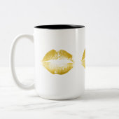 Gold Lips #2 Tweekleurige Koffiemok (Links)