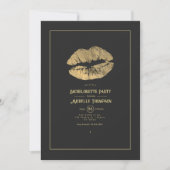 Gold Lips Bachelorette Kaart (Voorkant)