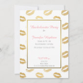 Gold Lips Bachelorette Party Kaart (Voorkant)