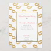 Gold Lips Bachelorette Party Kaart (Voorkant / Achterkant)