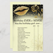 Gold Lips Birthday altijd of nooit game (Voorkant / Achterkant)