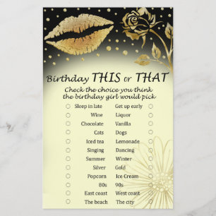 Gold Lips Birthday dit of dat spel