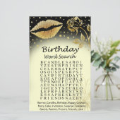 Gold Lips Birthday word search game (Staand voorkant)