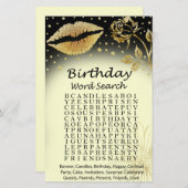 Gold Lips Birthday word search game (Voorkant / Achterkant)