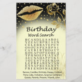 Gold Lips Birthday word search game (Voorkant)