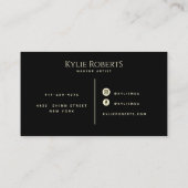 Gold Lips Black Elegant Makeup Artist Beauty Visitekaartje (Achterkant)