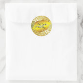 Gold Lips Confetti Glitter Classic Mode Beauty Ronde Sticker (Tas)