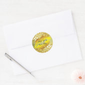 Gold Lips Confetti Glitter Classic Mode Beauty Ronde Sticker (Envelop)