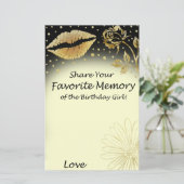 Gold Lips Favorite Memory of the Birthday Girl (Staand voorkant)