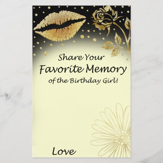 Gold Lips Favorite Memory of the Birthday Girl (Voorkant)