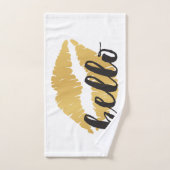 Gold Lips + Hallo Bad Handdoek (Handdoek)