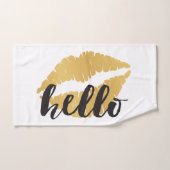 Gold Lips + Hallo Bad Handdoek (Handdoek)
