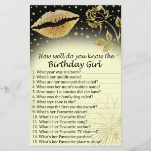 Gold Lips Hoe goed ken je het verjaardagsmeisje?