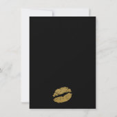Gold Lips KISS Bachelorette Party Uitnodiging (Achterkant)