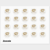 Gold Lips Kiss & Gold Stippen Dank u Ronde Sticker (Vel)