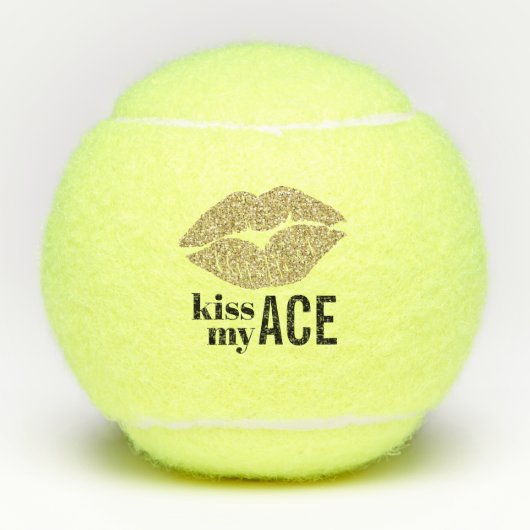Gold Lips Kus My Ace Personated Tennisballen (Voorkant)