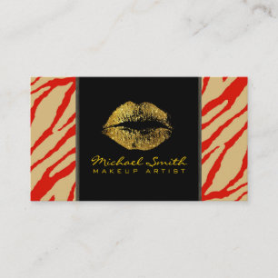 Gold Lips maakt artistieke moderne Zebra huiduitsl Visitekaartje