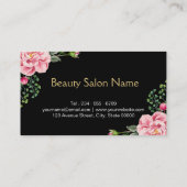 Gold Lips Makeup Artiest Beauful Flower Wrapping Visitekaartje (Achterkant)