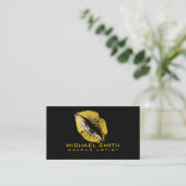 Gold Lips Makeup Artist #2 Visitekaartje (Staand voorkant)