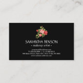 Gold Lips Makeup Artist Floral Visitekaartje (Achterkant)