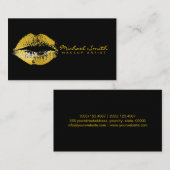 Gold Lips Makeup Artist Visitekaartje (Voorkant / Achterkant)