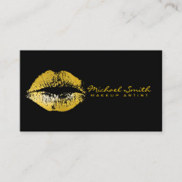 Gold Lips Makeup Artist Visitekaartje