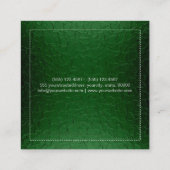 Gold Lips Makeup kunstenaar modern groen metaal Vierkante Visitekaartje (Achterkant)