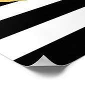 Gold Lips met zwarte witte strepen Poster (Hoek)