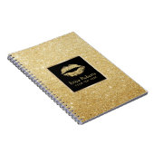 Gold Lips Modern Faux Gold Glitter Notitieboek (Rechterzijde)