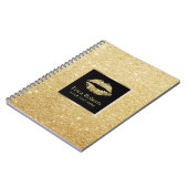 Gold Lips Modern Faux Gold Glitter Notitieboek (Linkerzijde)