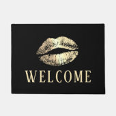 Gold Lips Print Beauty Salon Spa Welkom Deurmat (Voorkant)