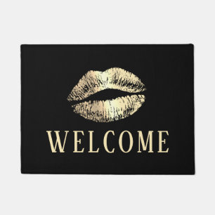 Gold Lips Print Beauty Salon Spa Welkom Deurmat