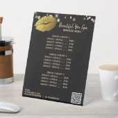 *~* GOLD LIPS tafelblad Tafel Tent Pedestal Sign Reclamebord Met Voetstuk (Insitu)