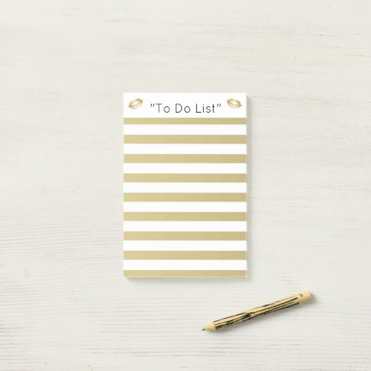 Gold Lips "to do List" Post-it® Notes (Op bureau)