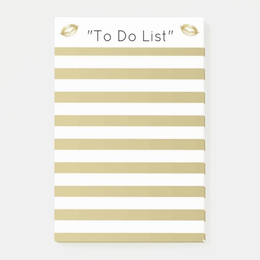 Gold Lips "to do List" Post-it® Notes (Voorkant)