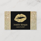 Gold Lips Trendy Glitter Sparkles Makeup Artist Visitekaartje (Voorkant)