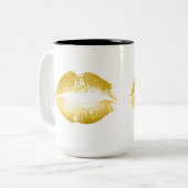 Gold Lips Tweekleurige Koffiemok (Voorkant links)
