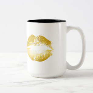 Gold Lips Tweekleurige Koffiemok